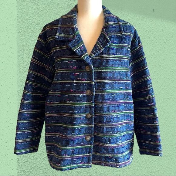Vintage textured blanket jacket - Picture 1 of 8